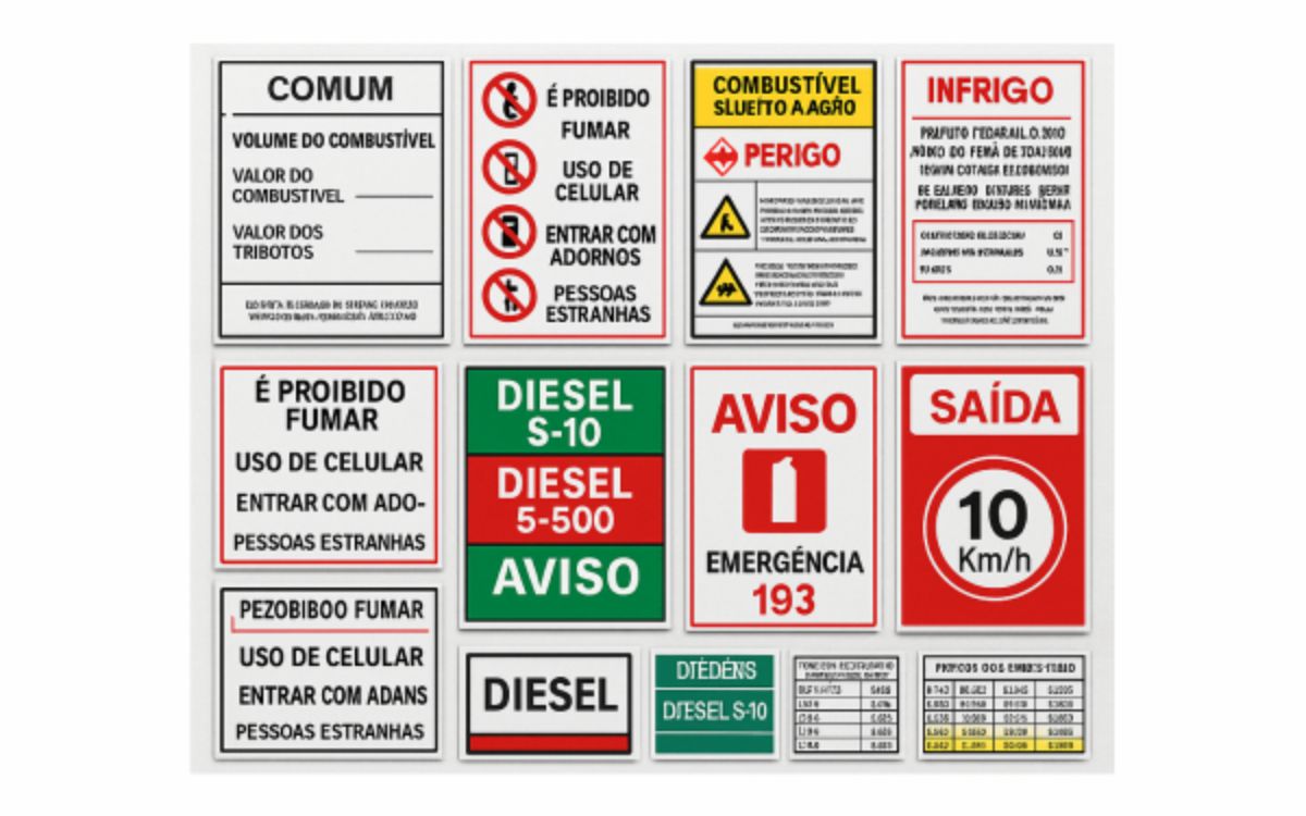 Placas e adesivos de regulação